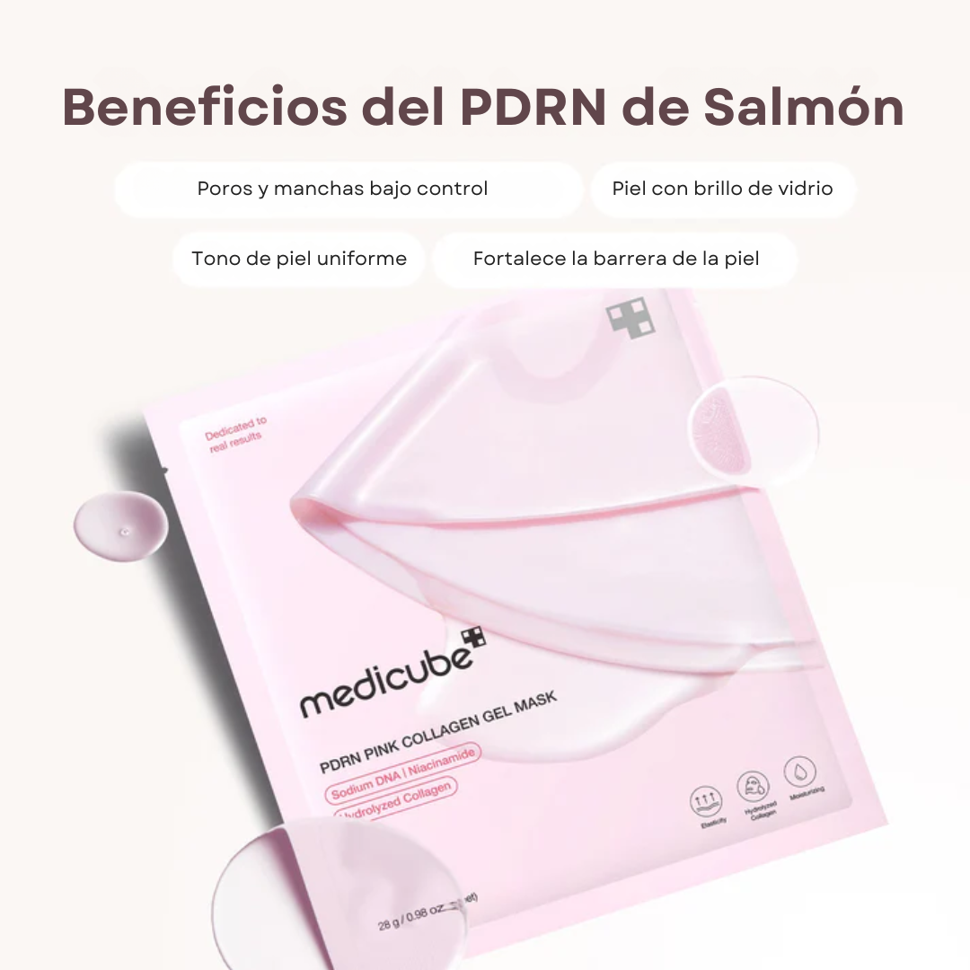 Mascarilla Facial de Colágeno Rosa con PDRN