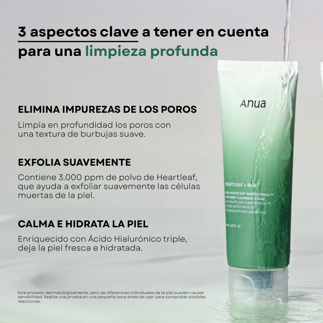 Espuma Limpiadora Profunda para Poros Heartleaf Quercetinol