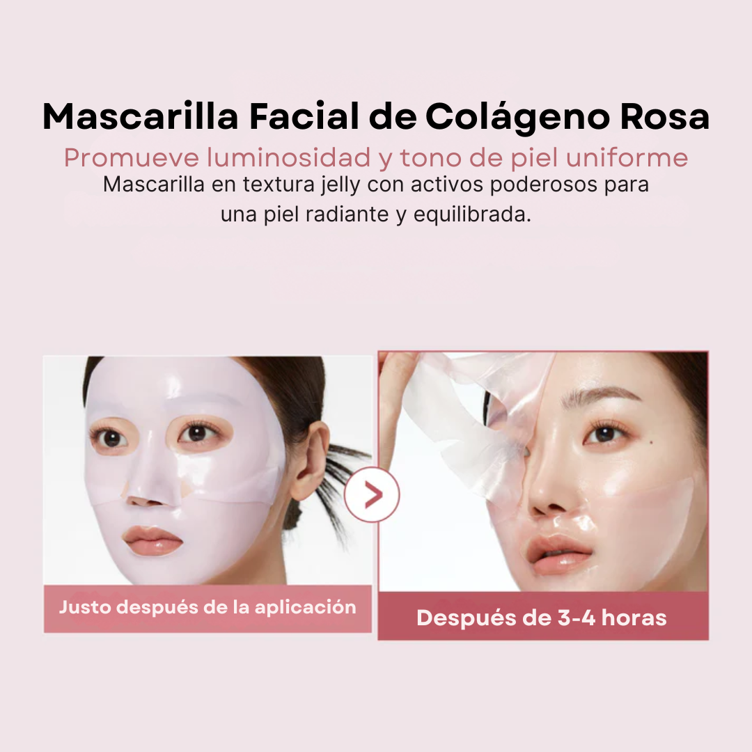 Mascarilla Facial de Colágeno Rosa con PDRN